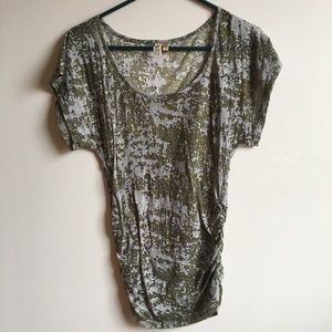 Olive green printed shirt